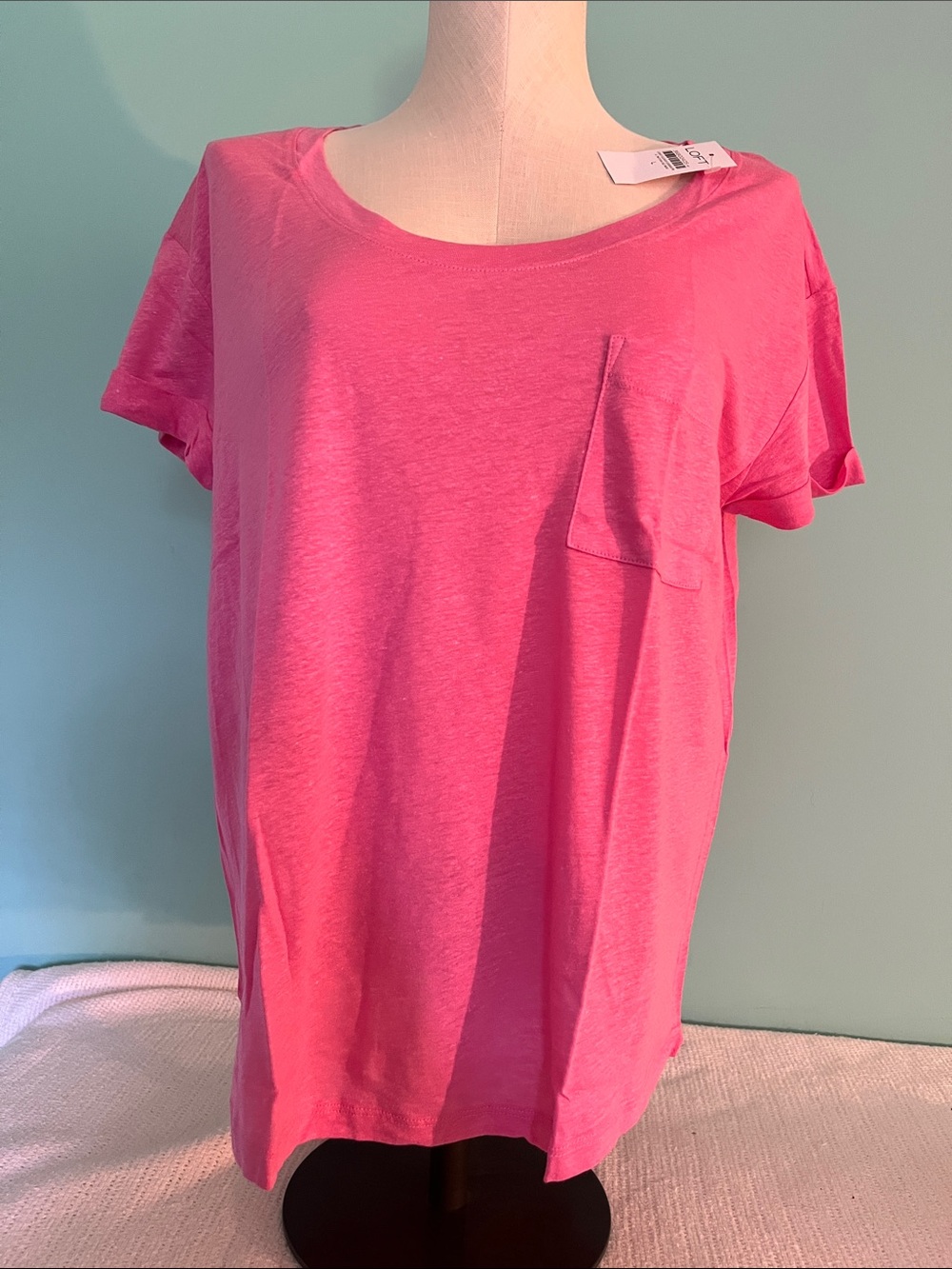 LOFT Pink Short Sleeve Pocket Tee